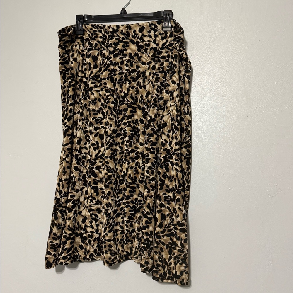 Jaclyn Smith Black and Tan A-Line Skirt